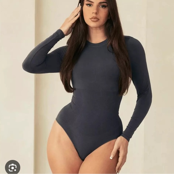 Pinsy NWT Crew Neck Butter Sculpt Seamless Shapewear Bodysuit Gray Size XL - Picture 1 of 9